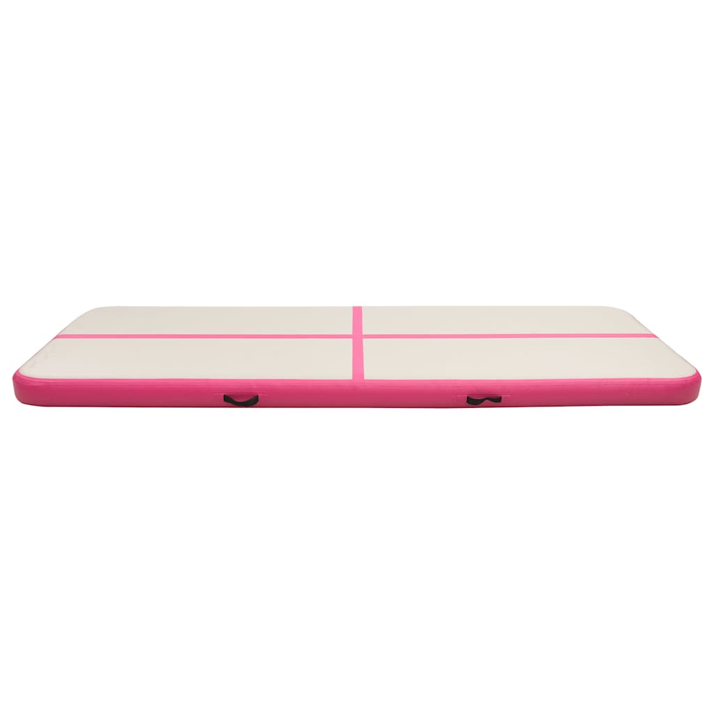 Aufblasbare Gymnastikmatte mit Pumpe 300×100×10 cm PVC Rosa