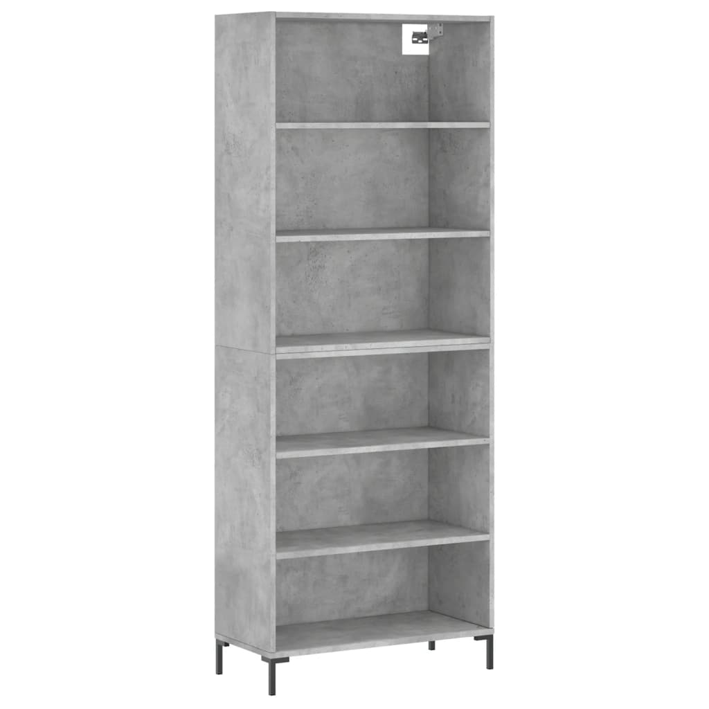 Highboard Hochglanz-Weiß 69,5x34x180 cm Holzwerkstoff