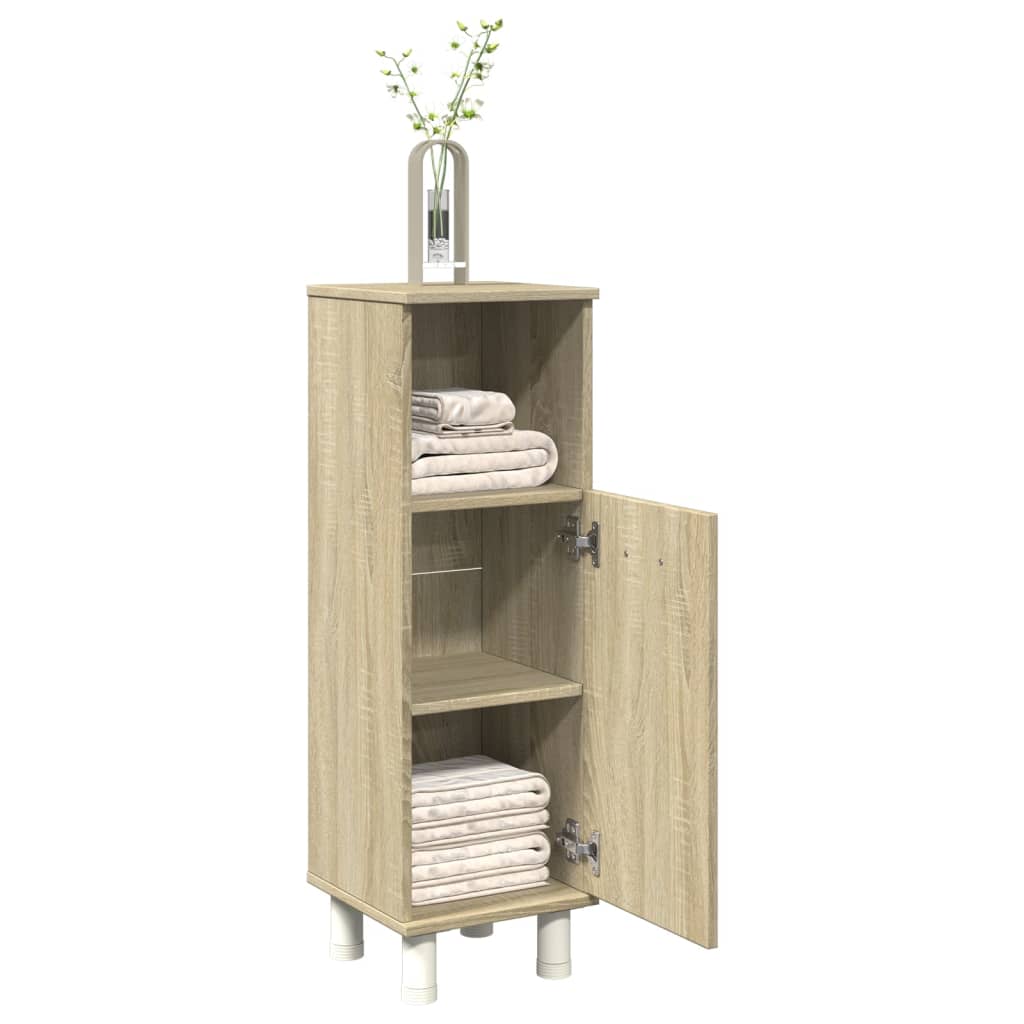 Badezimmerschrank Weiß 30x30x95 cm Holzwerkstoff