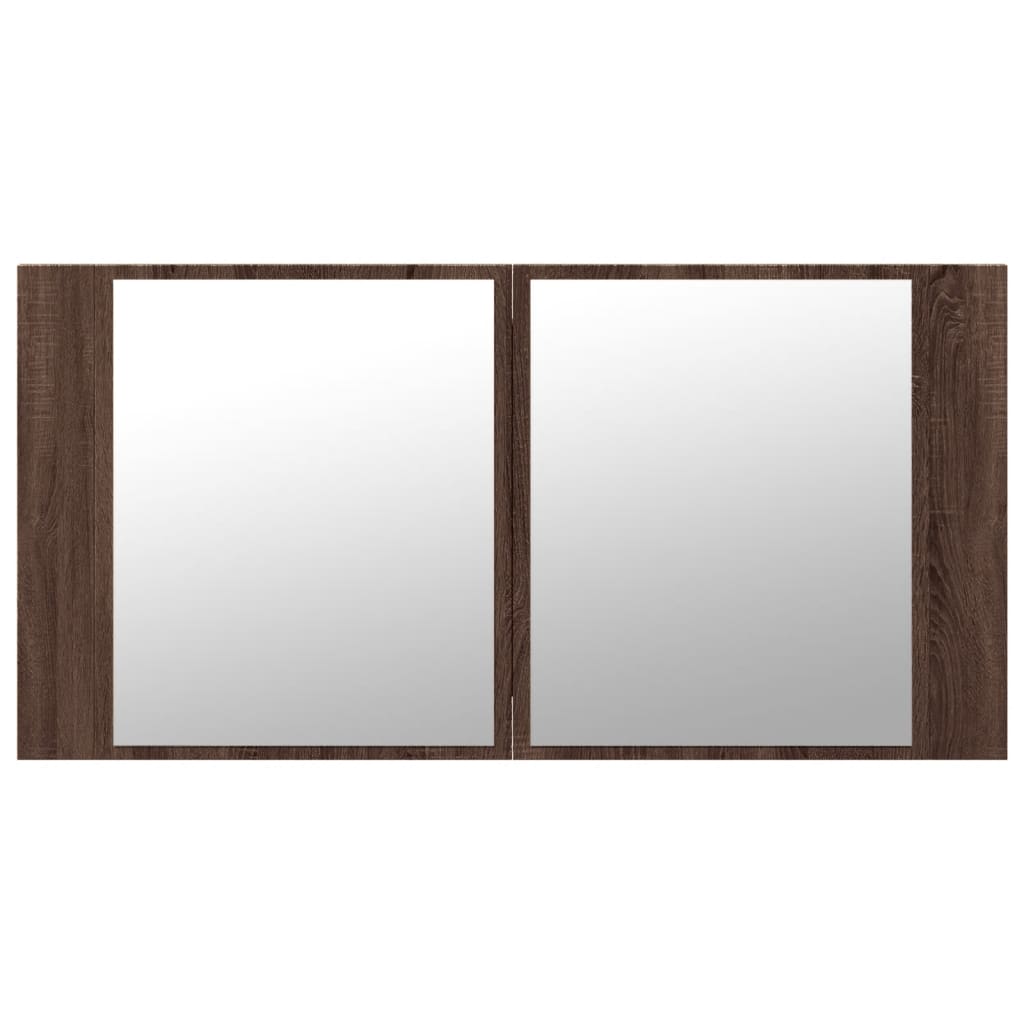 LED-Bad-Spiegelschrank Grau 90x12x45 cm Acryl