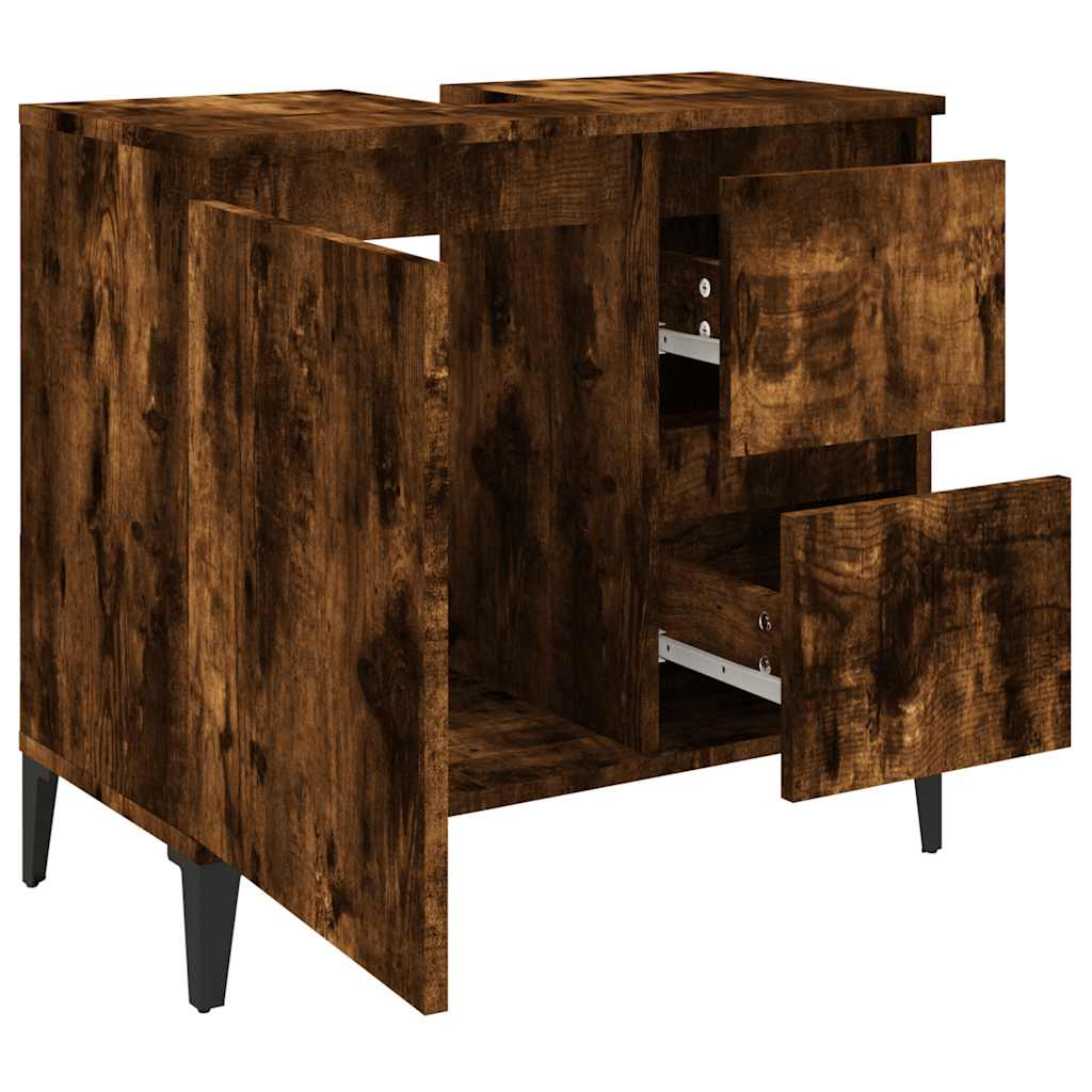 Badschrank Weiß 65x33x60 cm Holzwerkstoff