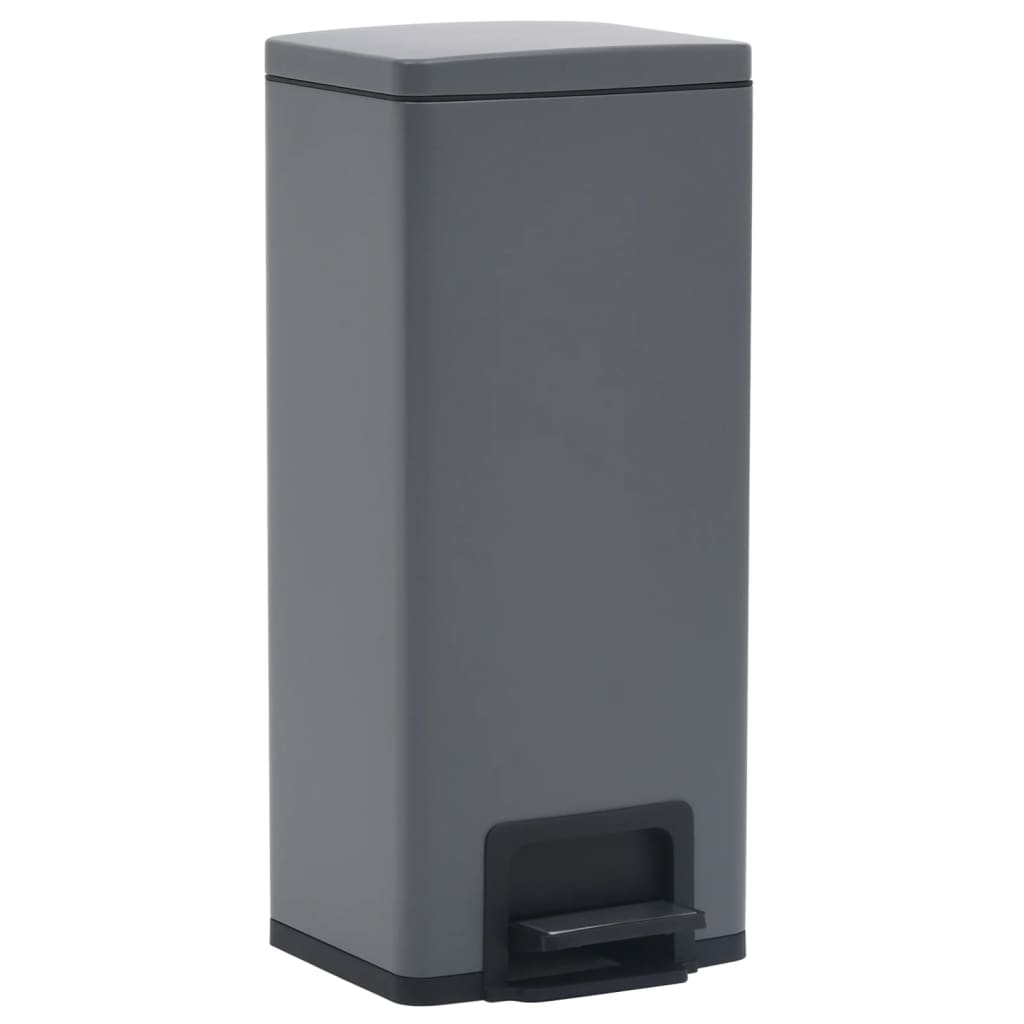 Mülleimer mit Pedal Anti-Fingerabdruck 30 L Silbern Edelstahl