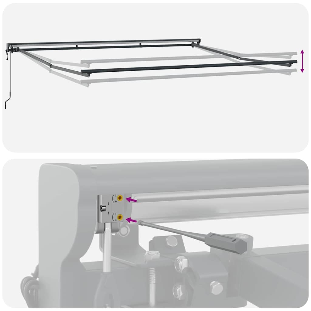 Markisenrahmen Verstellbar Weiß 2,5 x 2 m Stahl