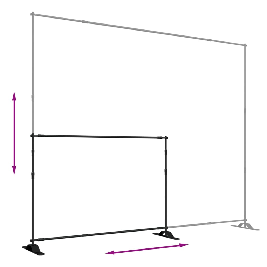 Hintergrundstativ Schwarz 254x243 cm Stahl