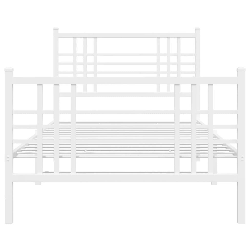 Bettgestell mit Kopf- und Fußteil Metall Schwarz 90x200 cm