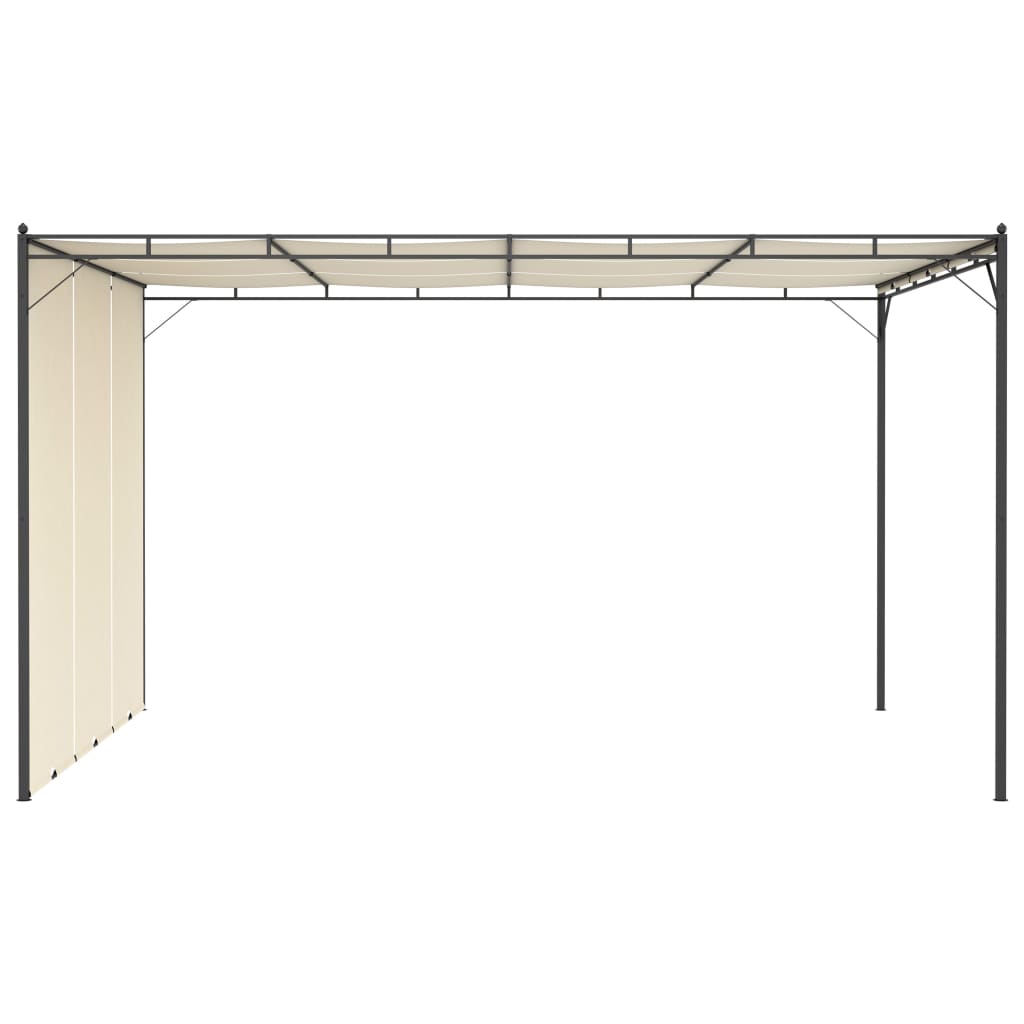 Pavillon 4 x 3 x 2,3 m Grün Polyester und Stahl
