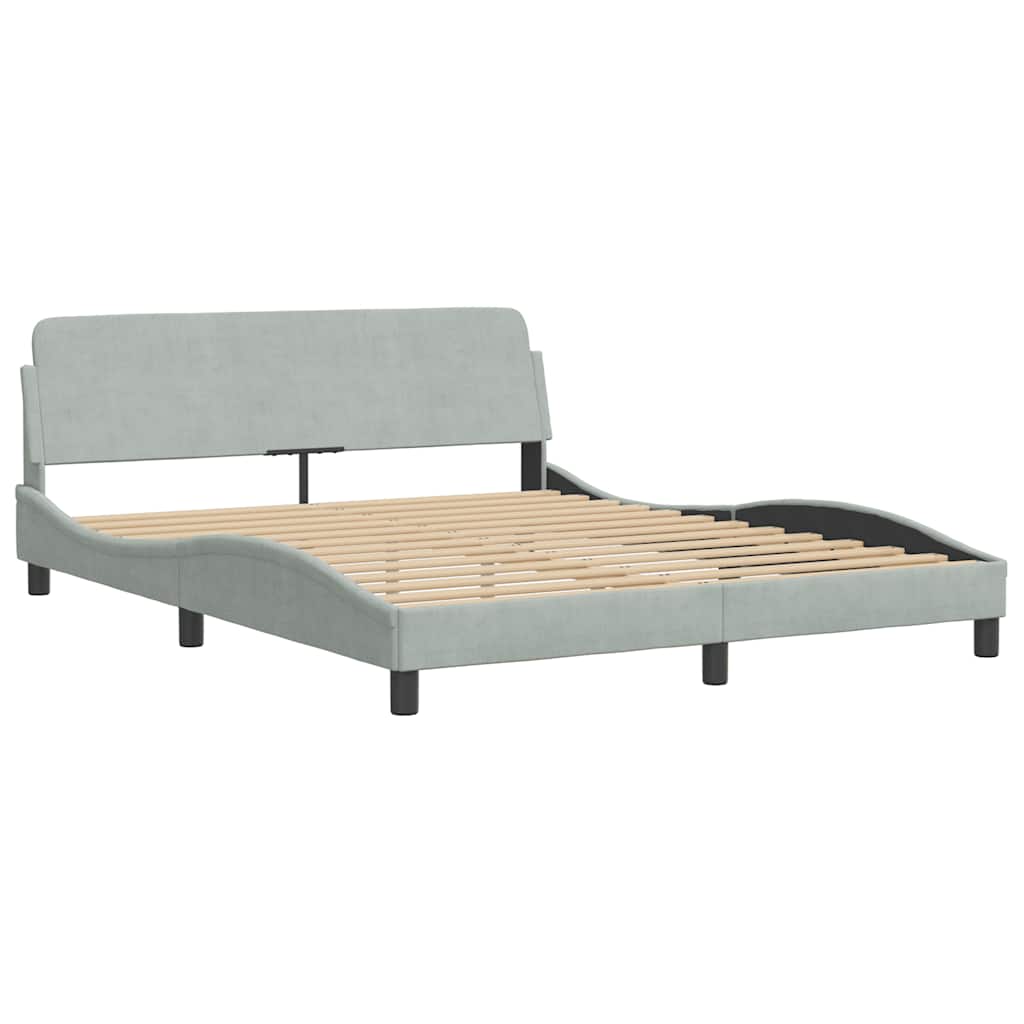Bettgestell "Dover" Hellgrau 80x200 cm Samt