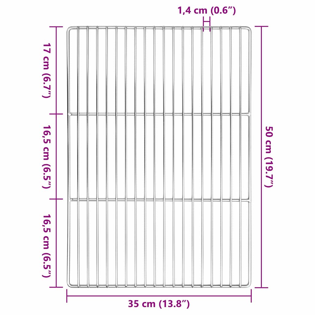 Grillrost Silber 40 x 30 cm Edelstahl