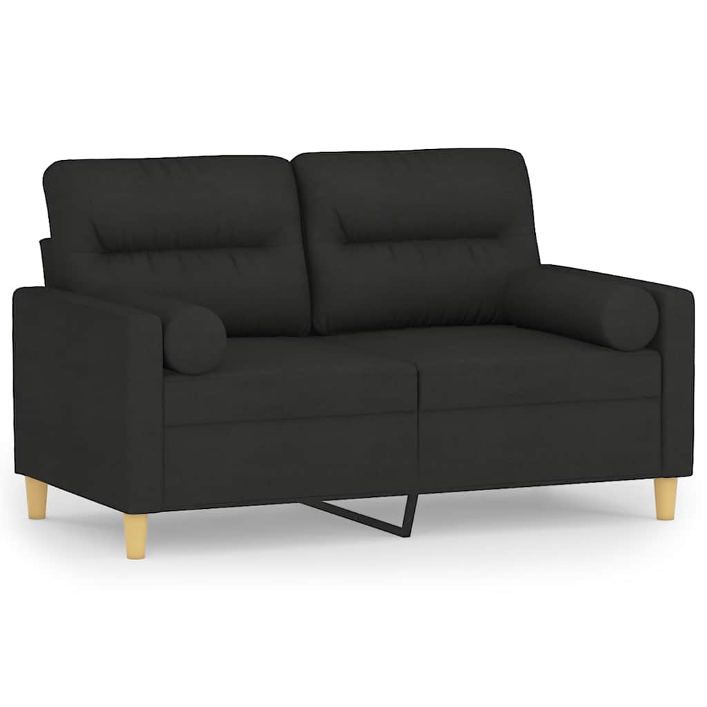 2-Sitzer-Sofa mit Zierkissen Braun 120 cm Stoff