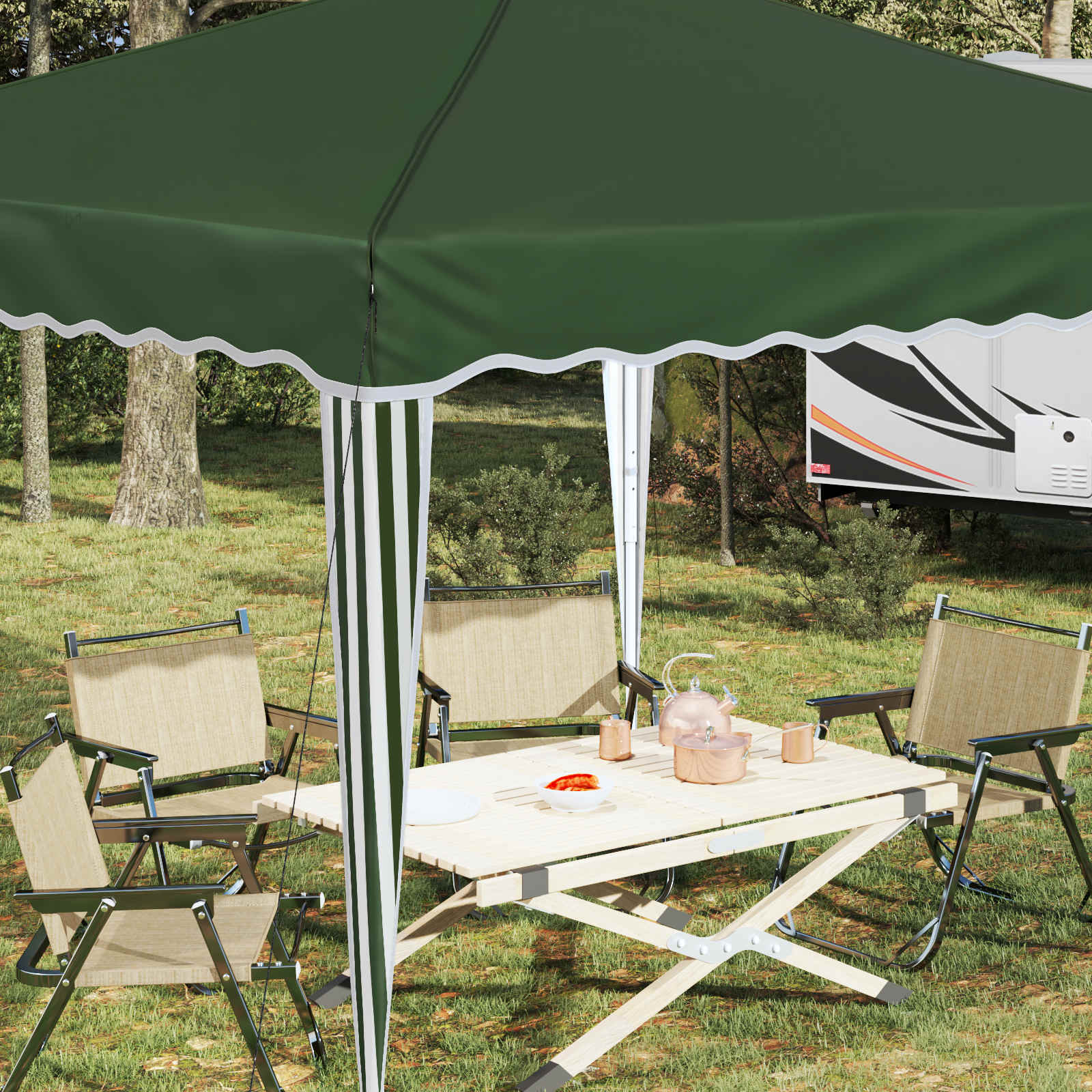 Pop-up Partyzelt 288 x 288 x 245 cm Creme Oxford-Stoff