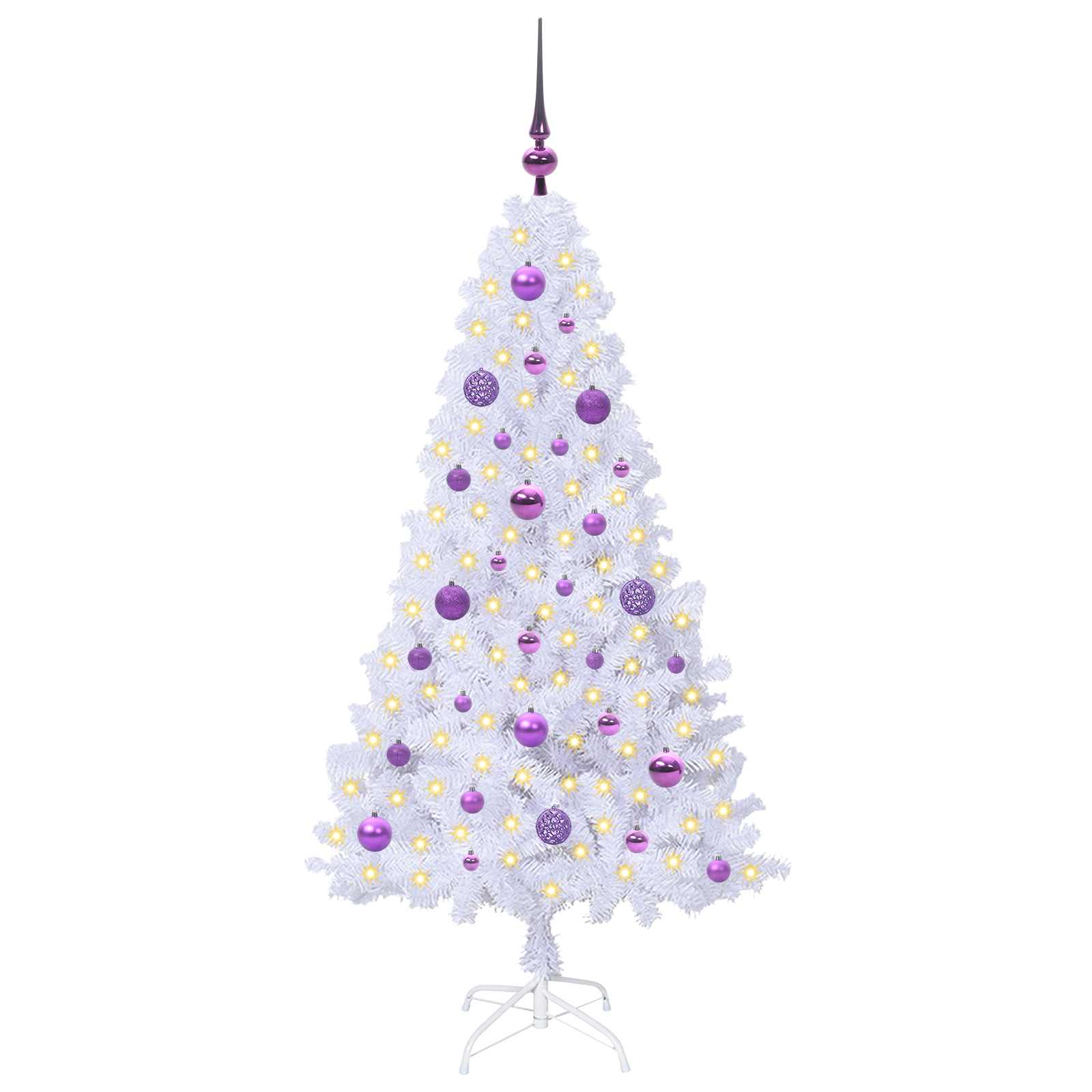 Künstlicher Weihnachtsbaum Weiß 120 cm PVC und Stahl