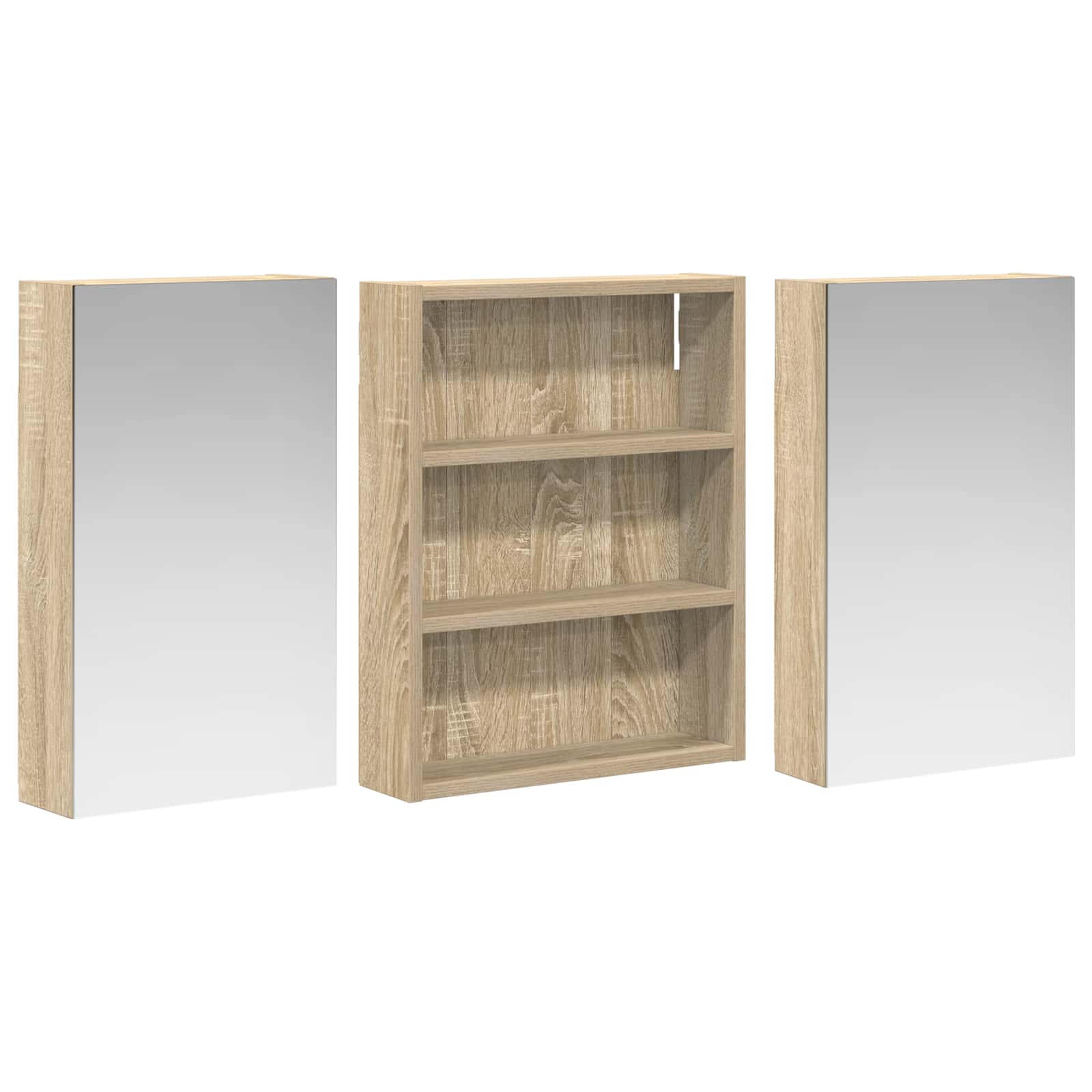 Badezimmerschrank-Set 3 pcs 80 x 10,5 x 50 cm Holzwerkstoff