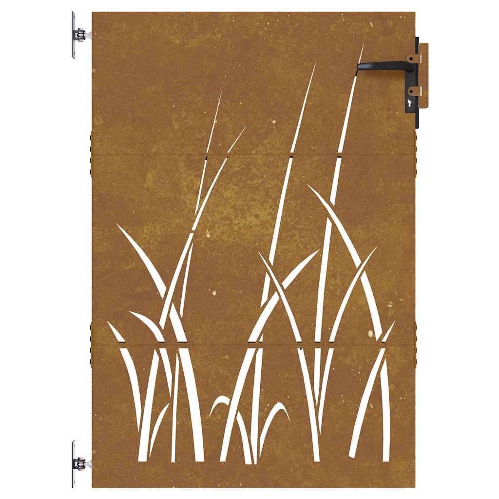 Gartentor 85x75 cm Cortenstahl Gras-Design
