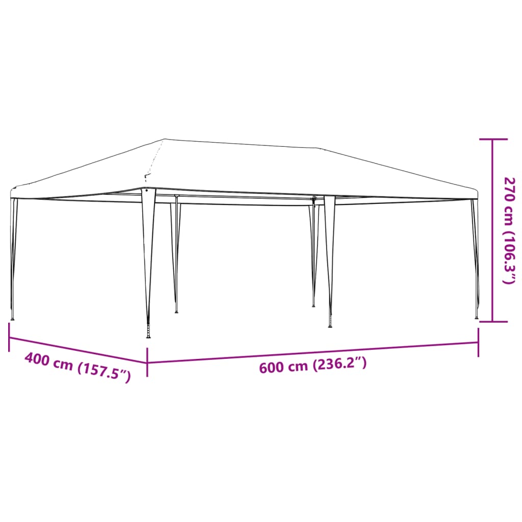Party-Zelt 200 x 200 x 240 cm Rot PE und Stahl