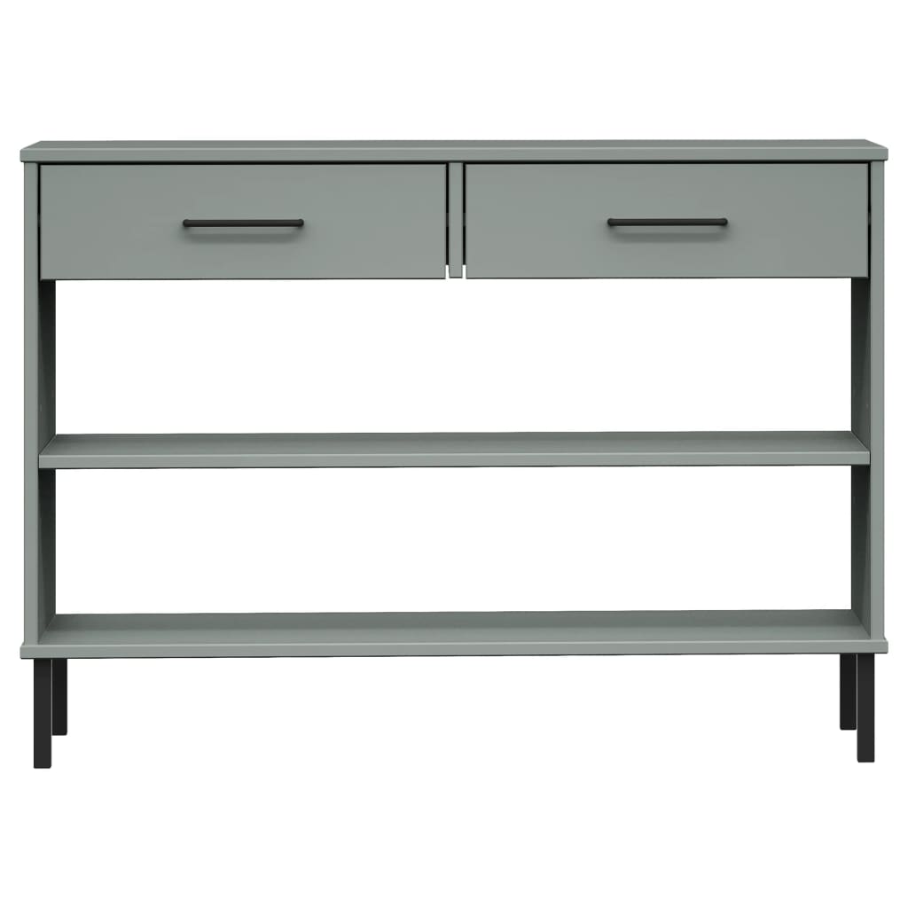 Konsolenschrank OSLO mit Metallbeinen Braun Massivholz Kiefer