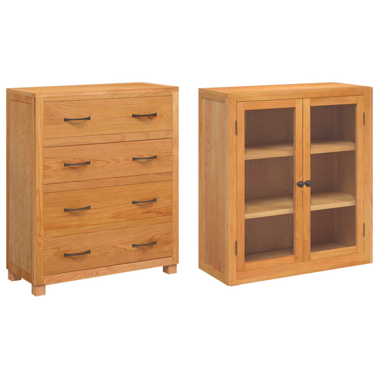 Aufbewahrungsmöbel-Set mit Regal 2 Stk. Natur 80 x 35 x 185 cm