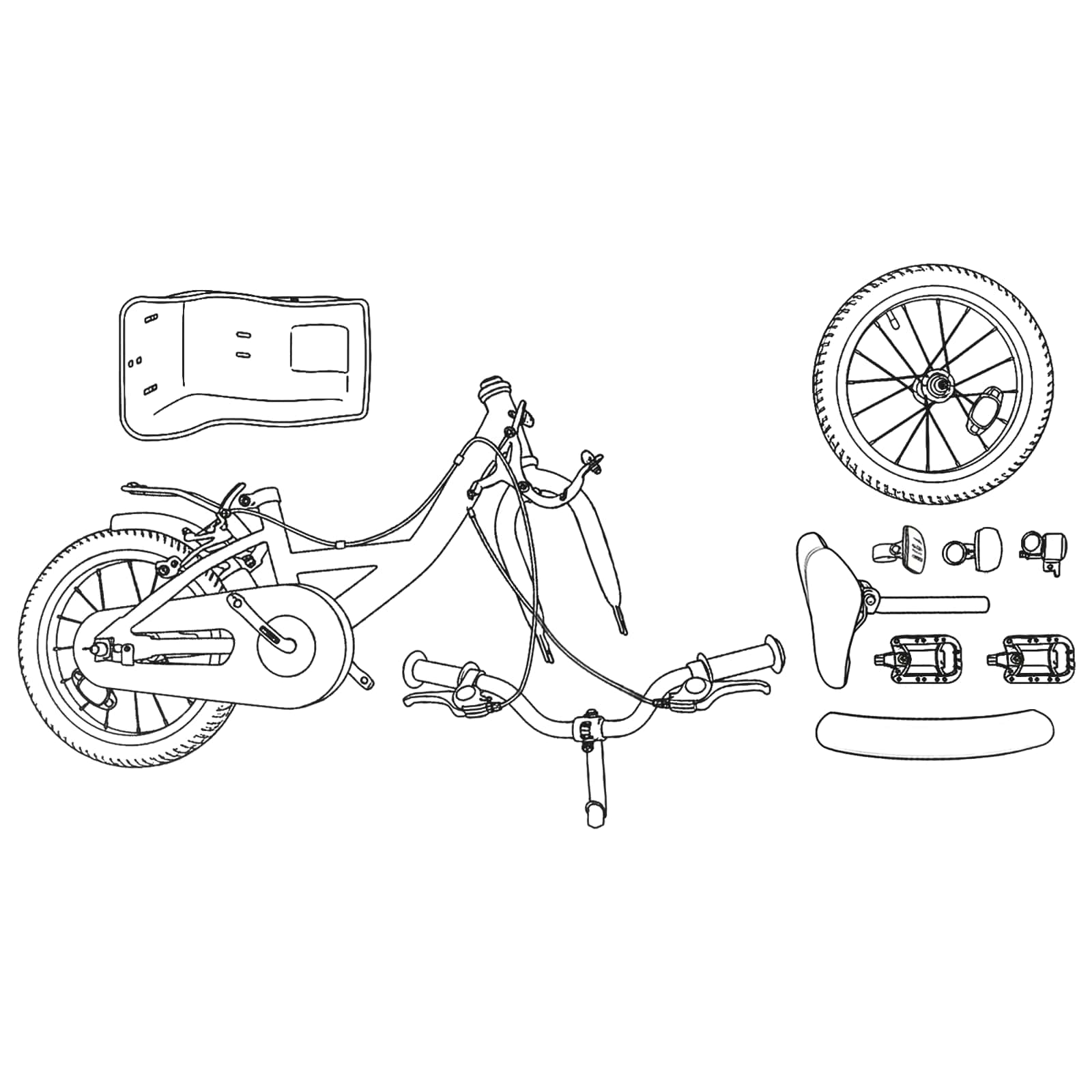 Kinderfahrrad 12 Zoll für 2-4 Jahre alt Hellrosa