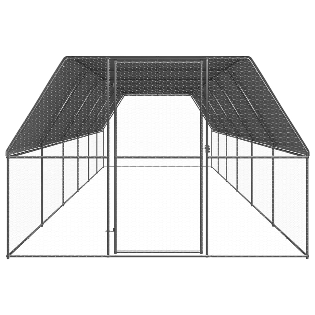 Outdoor-Hühnerkäfig 2x4x2 m Verzinkter Stahl