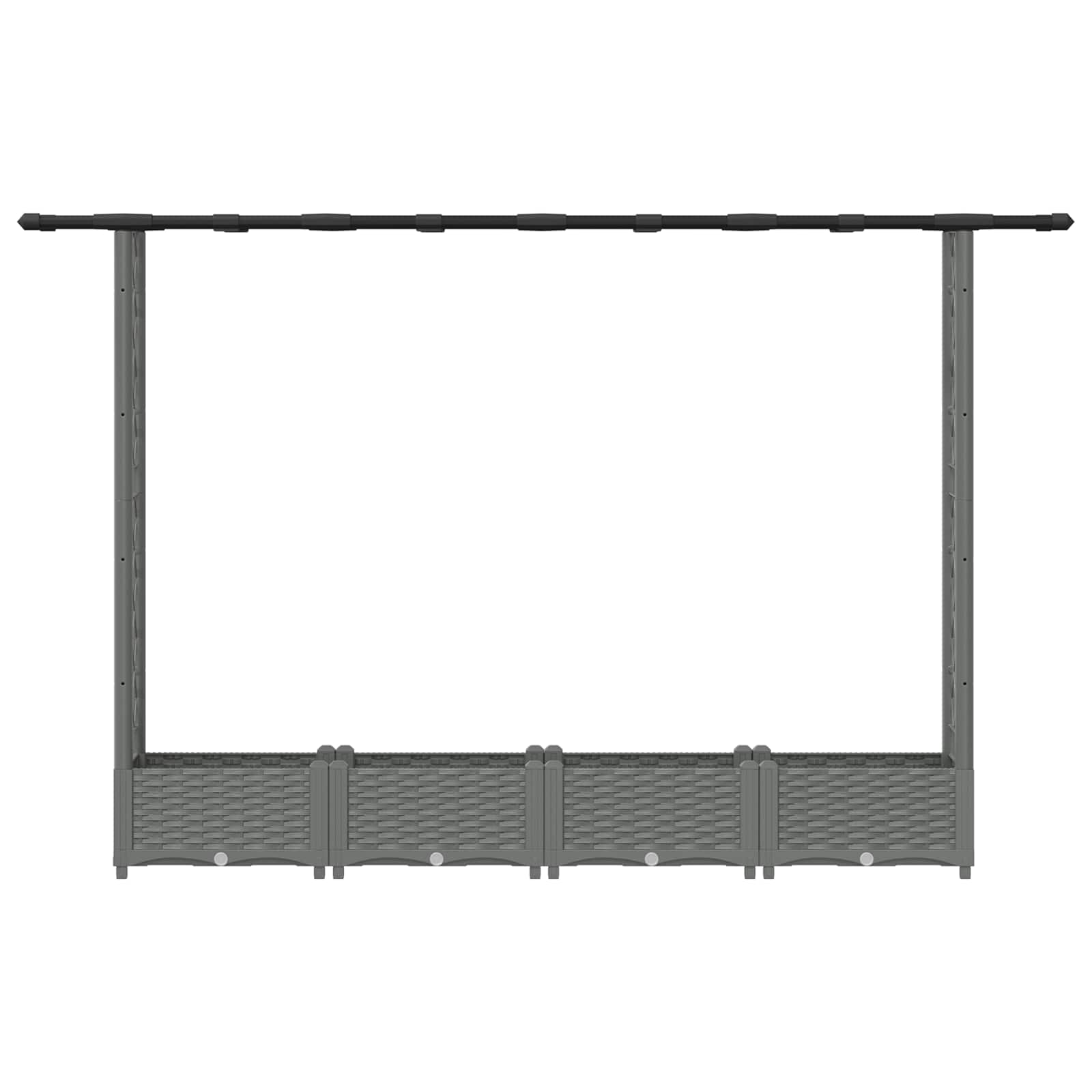 Hochbeet mit Rankgitter und Dach Braun 124 x 40 x 123 cm PP
