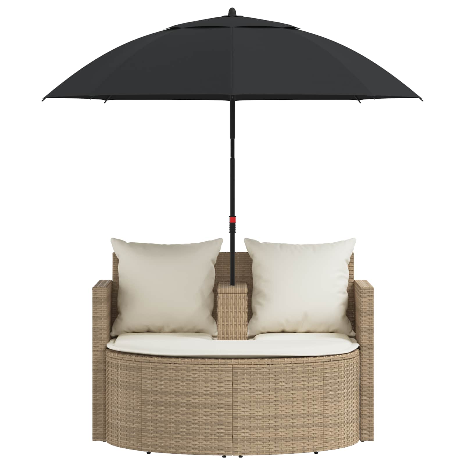 Garten-Sofa mit Kissen 8 pcs Beige und Hellgrau Poly-Rattan