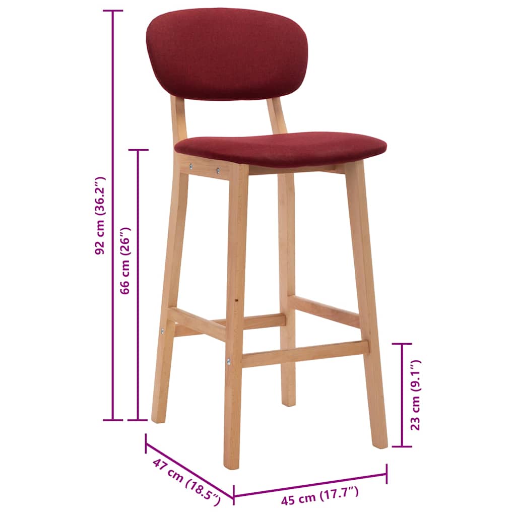 Barhocker 2 Stk. Braun Stoff