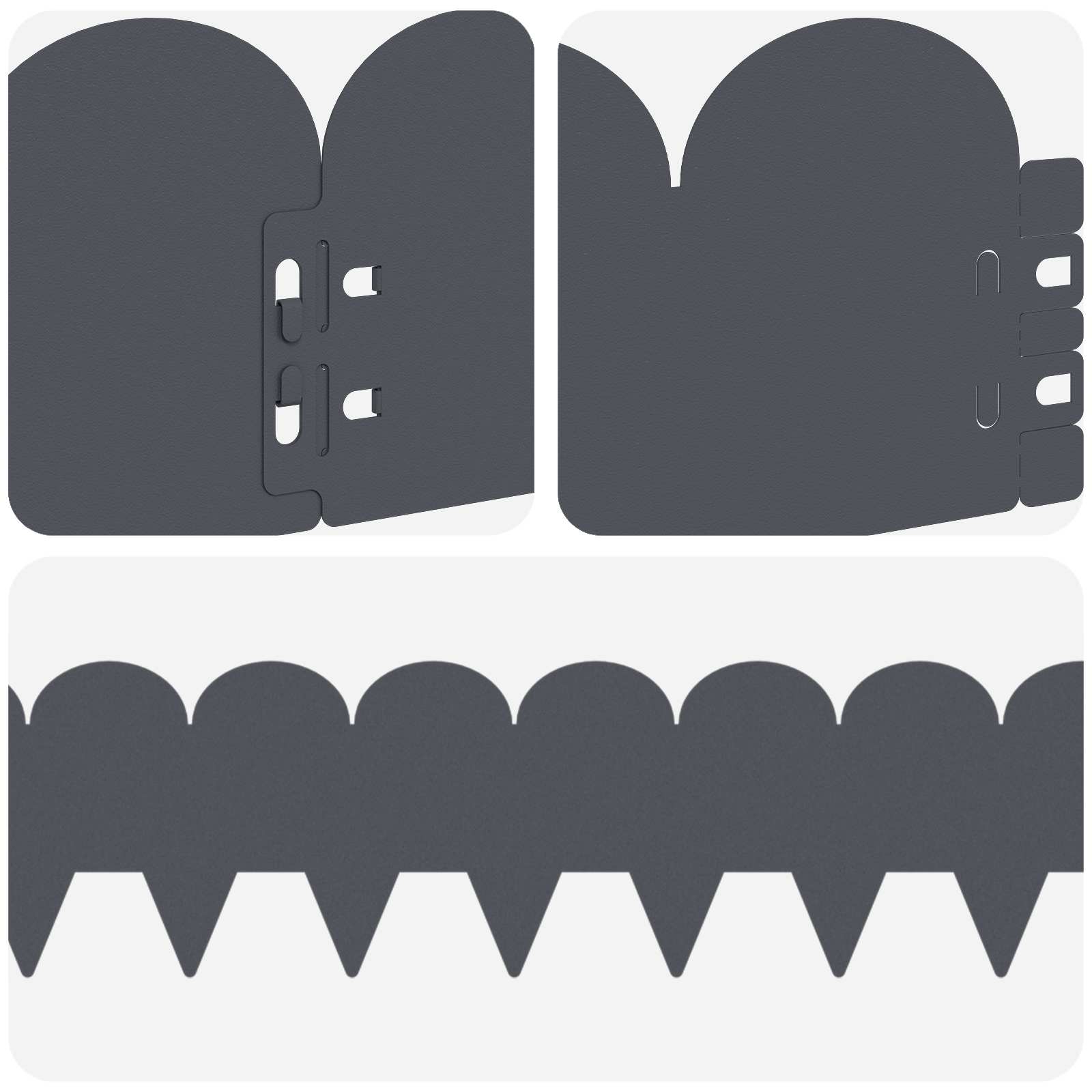 Raseneinfassung 10 pcs 103 x 15 cm Stahl Schwarz