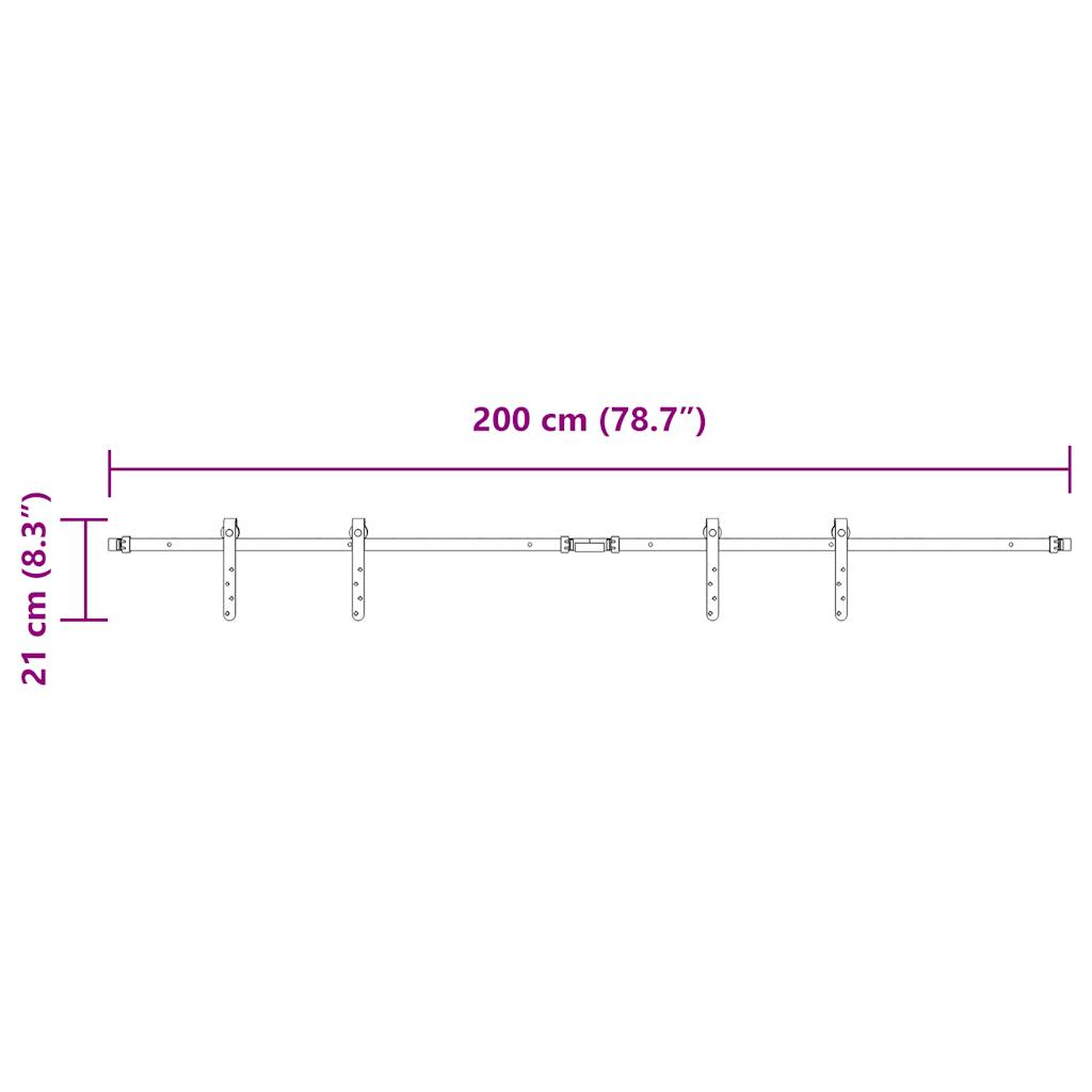 Schiebetürbeschlag Set für Schranktüren 91 cm Karbonstahl