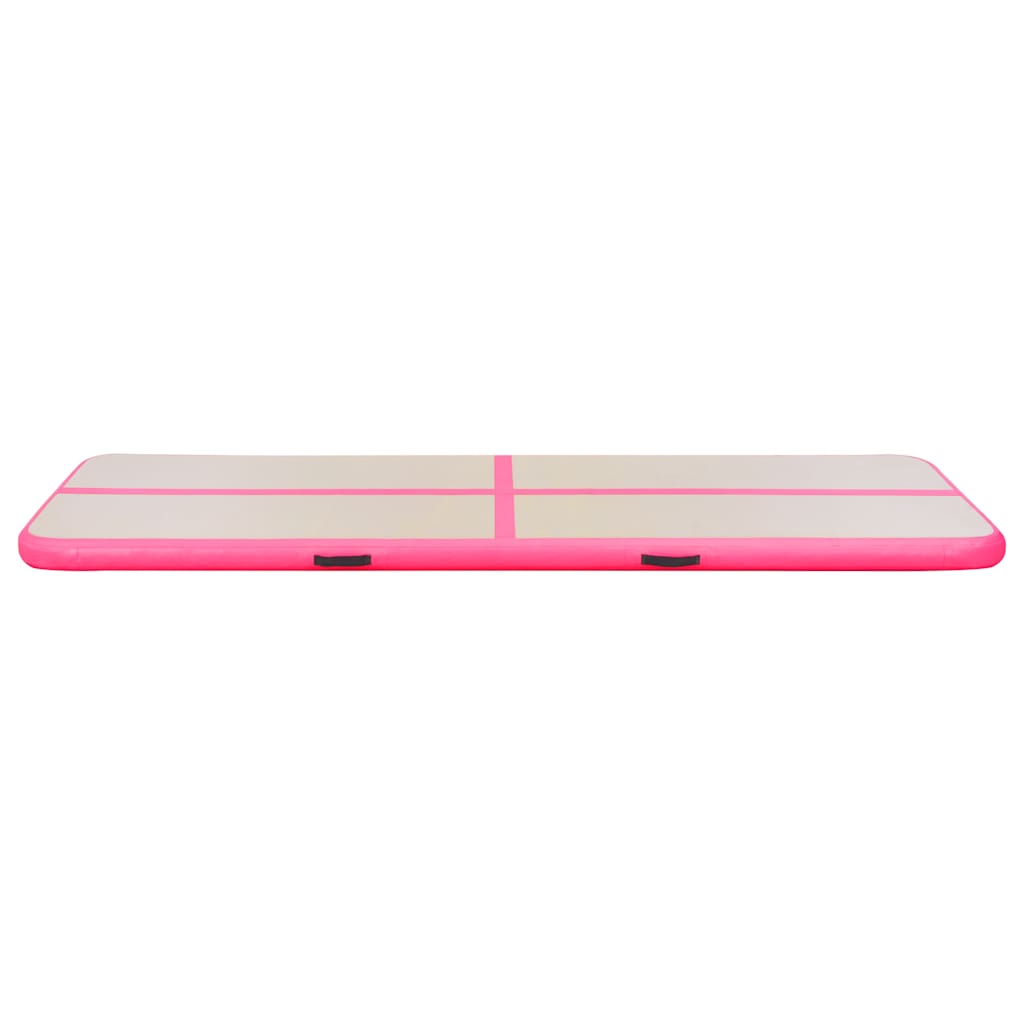 Aufblasbare Gymnastikmatte mit Pumpe 300×100×10 cm PVC Rosa