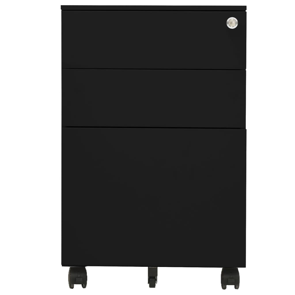 Aktenschrank mit Rollen Weiß 39x45x60 cm Stahl