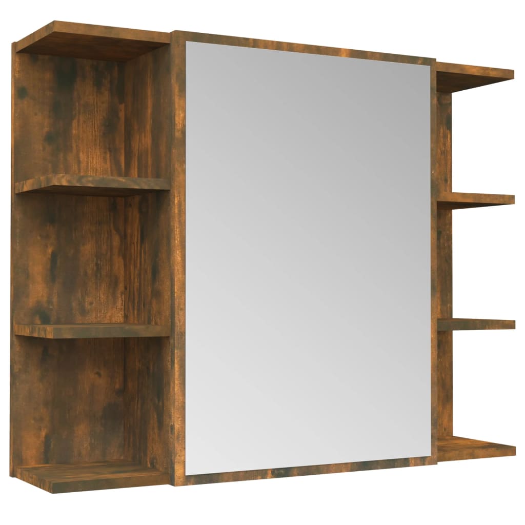 Bad-Spiegelschrank Weiß 80x20,5x64 cm Holzwerkstoff