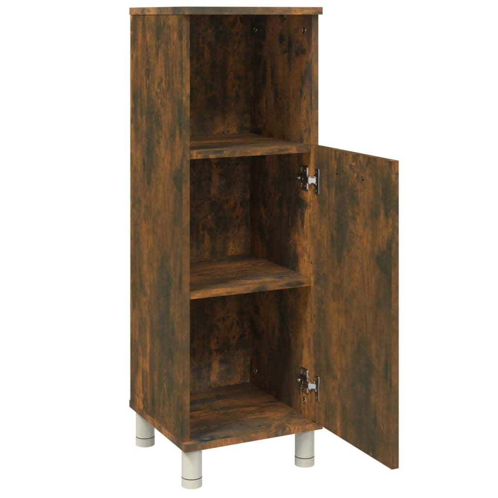 Badezimmerschrank Weiß 30x30x95 cm Holzwerkstoff