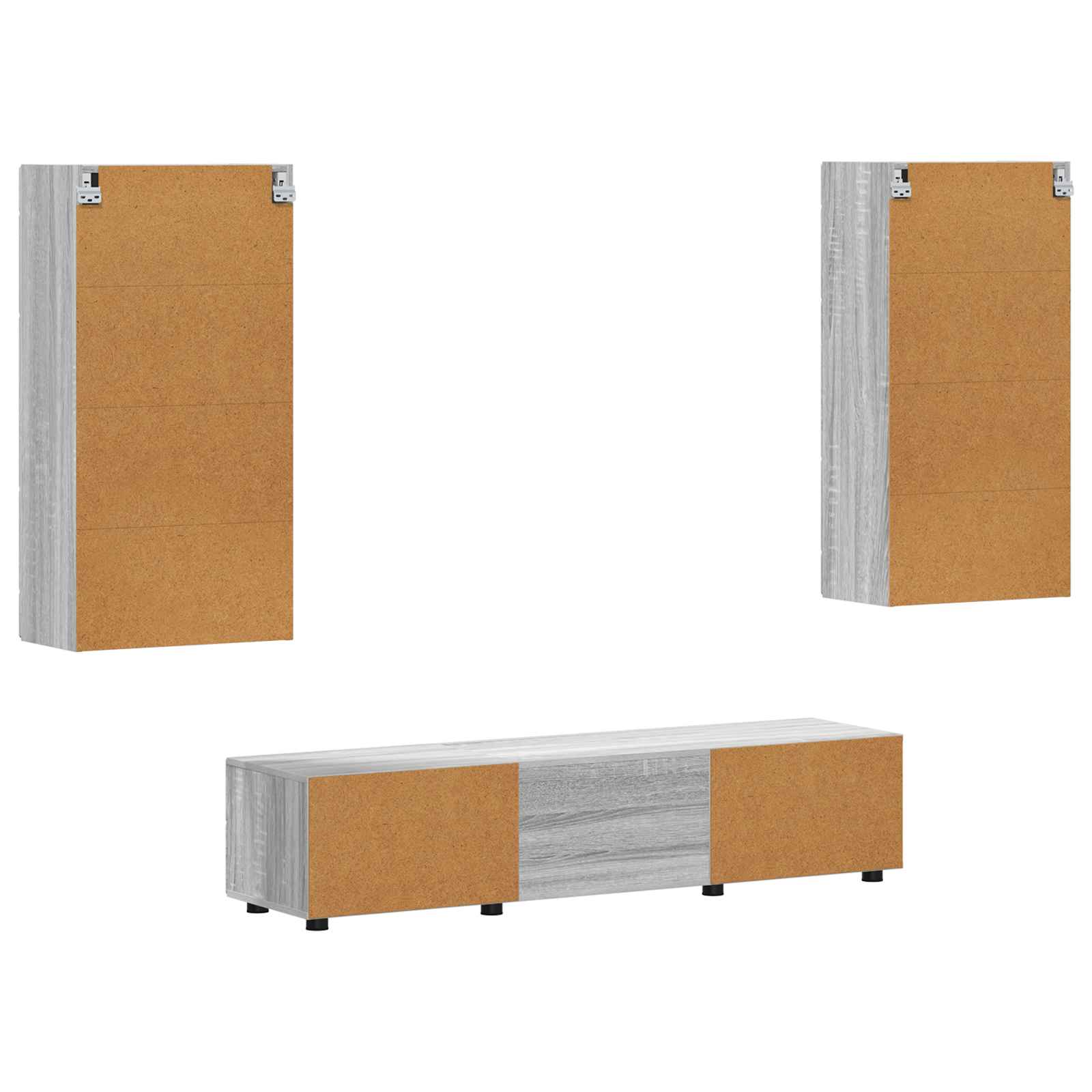 Highboard mit Regal FLORIN Weiß 60 x 35 x 182 cm Holzwerkstoff