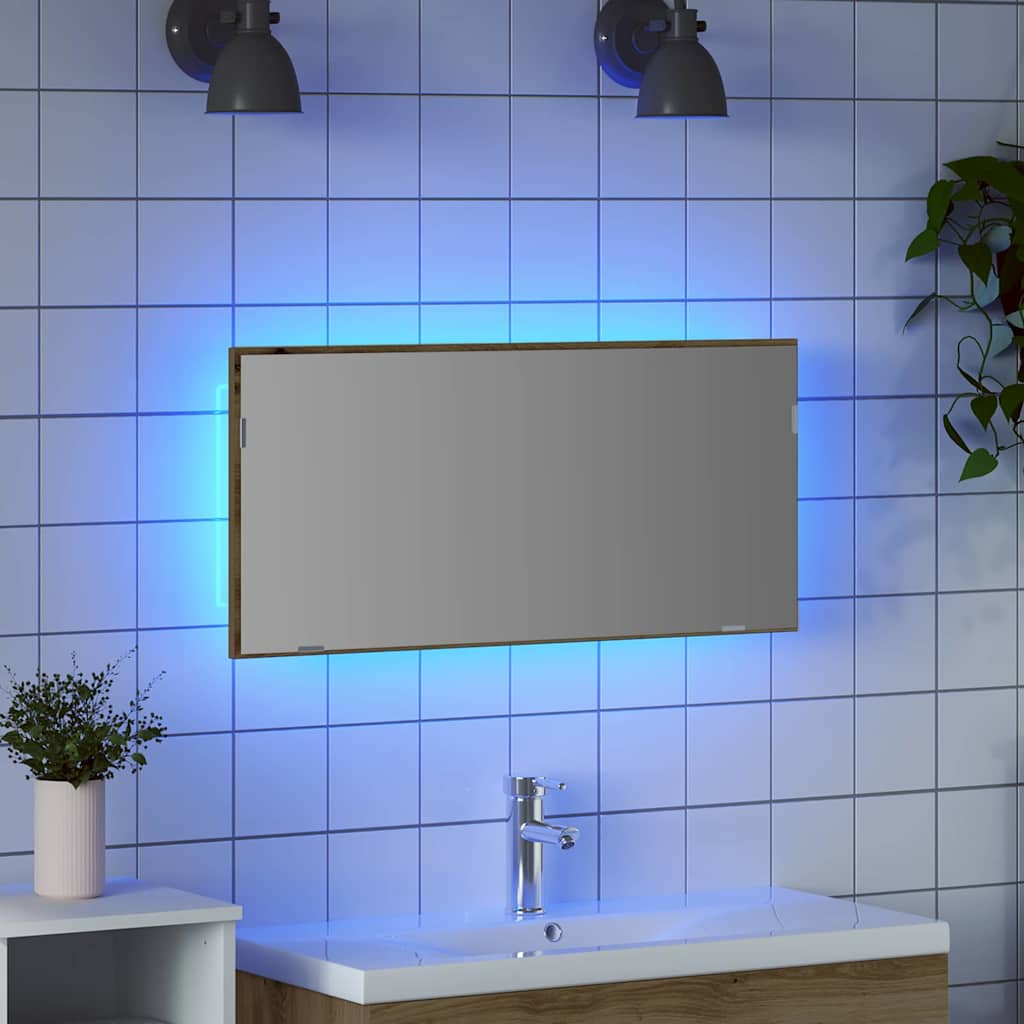 LED-Badspiegel Weiß 80x8,5x37 cm Acryl