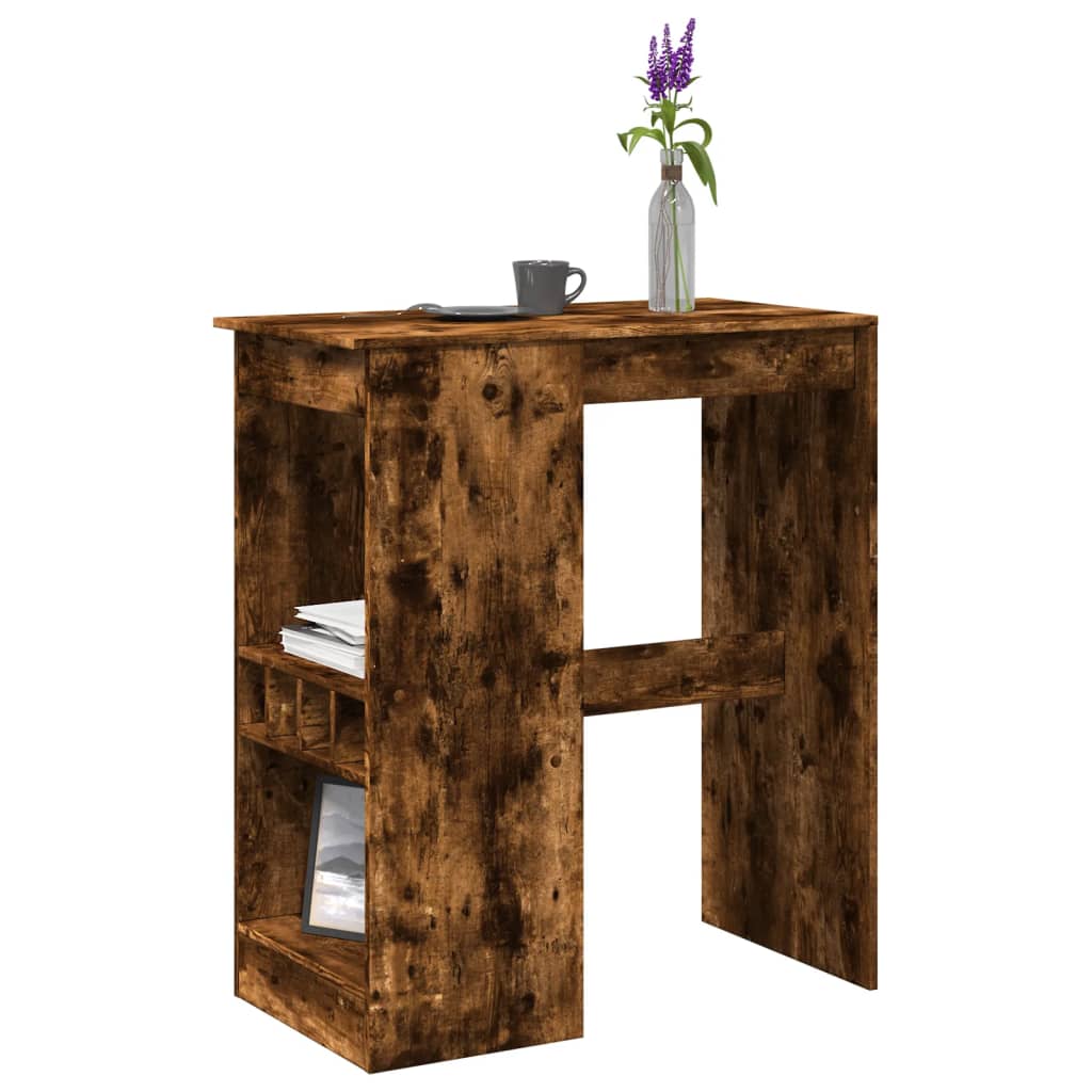 Bartisch mit Regal Schwarz Eichen-Optik 90 x 47,5 x 103,5 cm