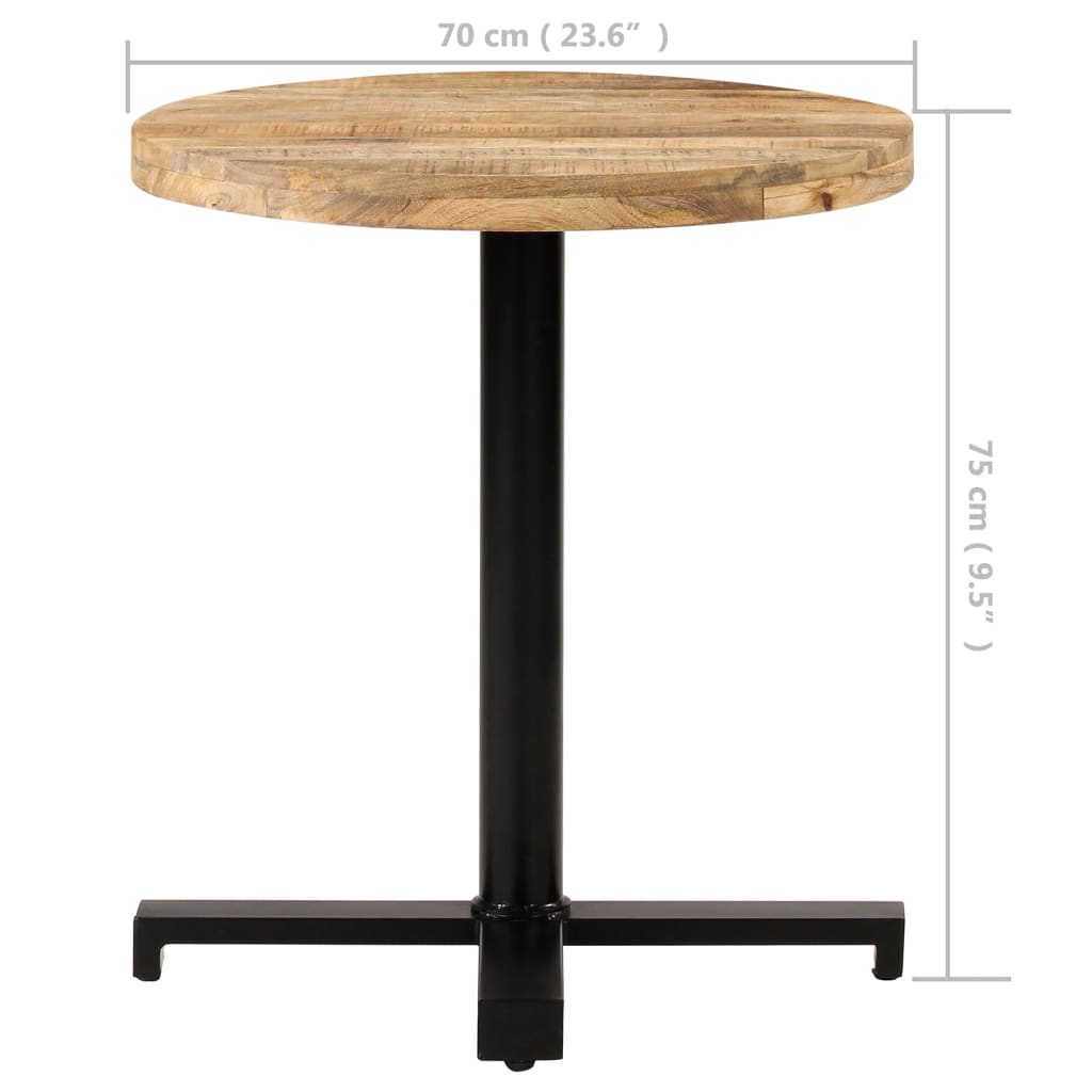Bistrotisch Rund Ø60x75 cm Raues Mangoholz