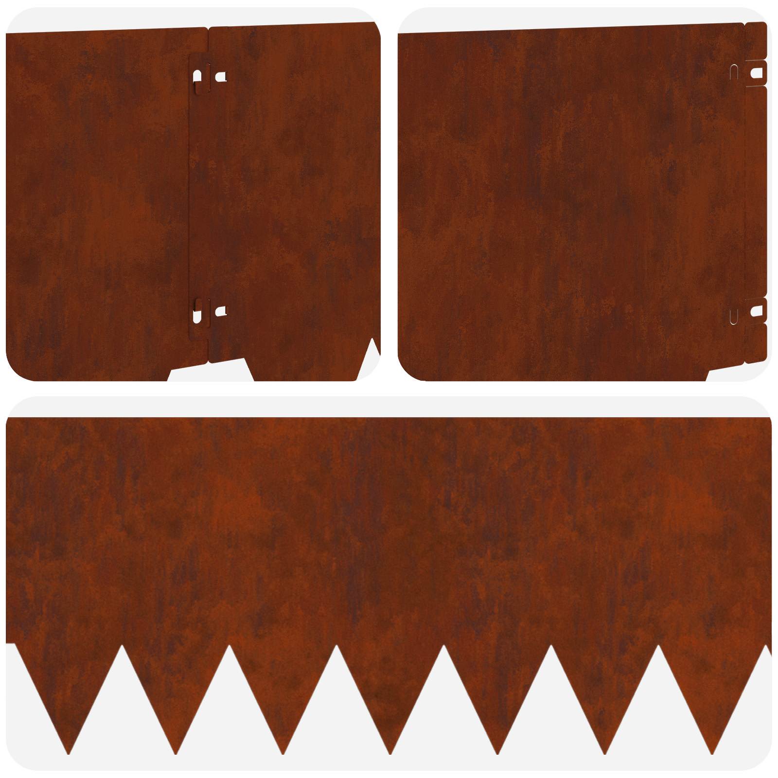 Raseneinfassung 10 pcs Länge Höhe 103 x 15 cm Stahl Schwarz