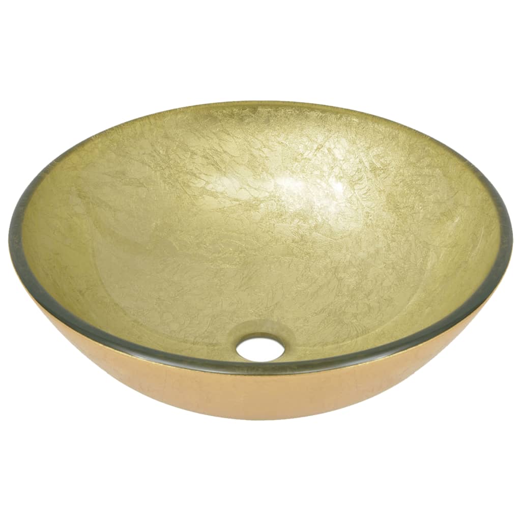 Waschbecken mit Armatur und Ablaufgarnitur Hartglas