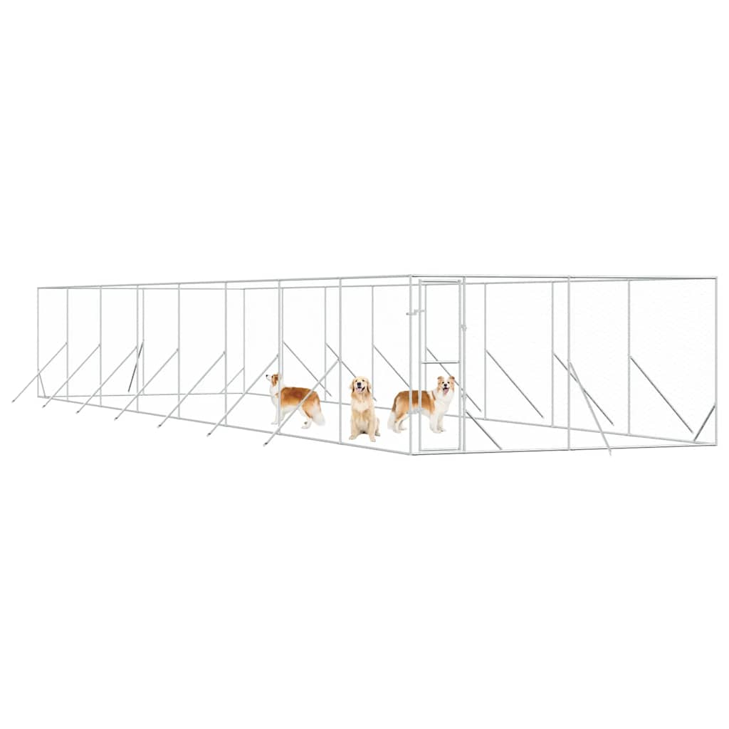 Outdoor-Hundezwinger Silbern 2x2x2 m Verzinkter Stahl
