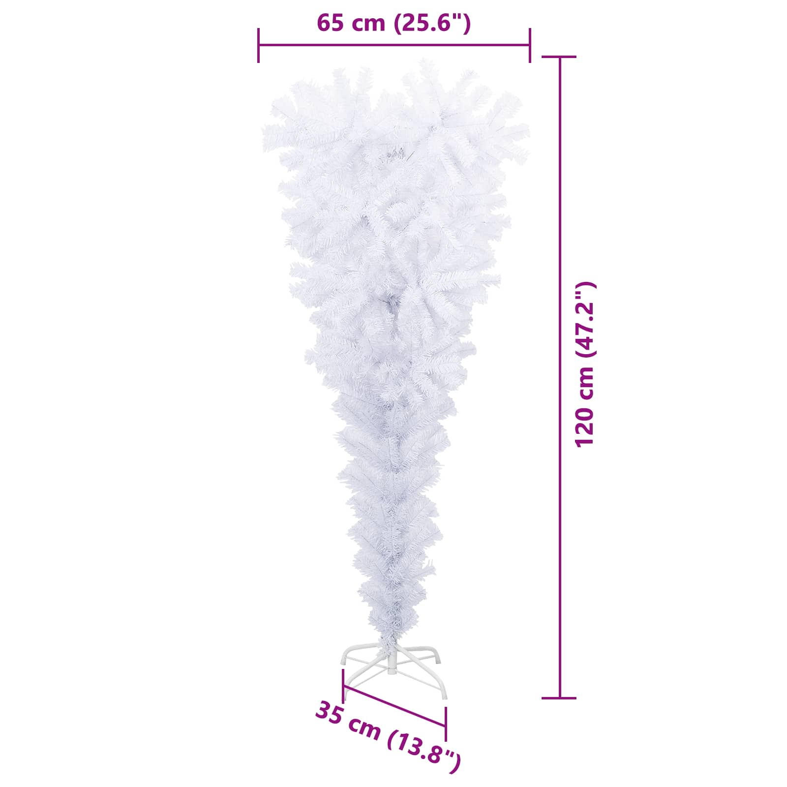 Künstlicher Weihnachtsbaum Weiß 120 cm PVC und Stahl