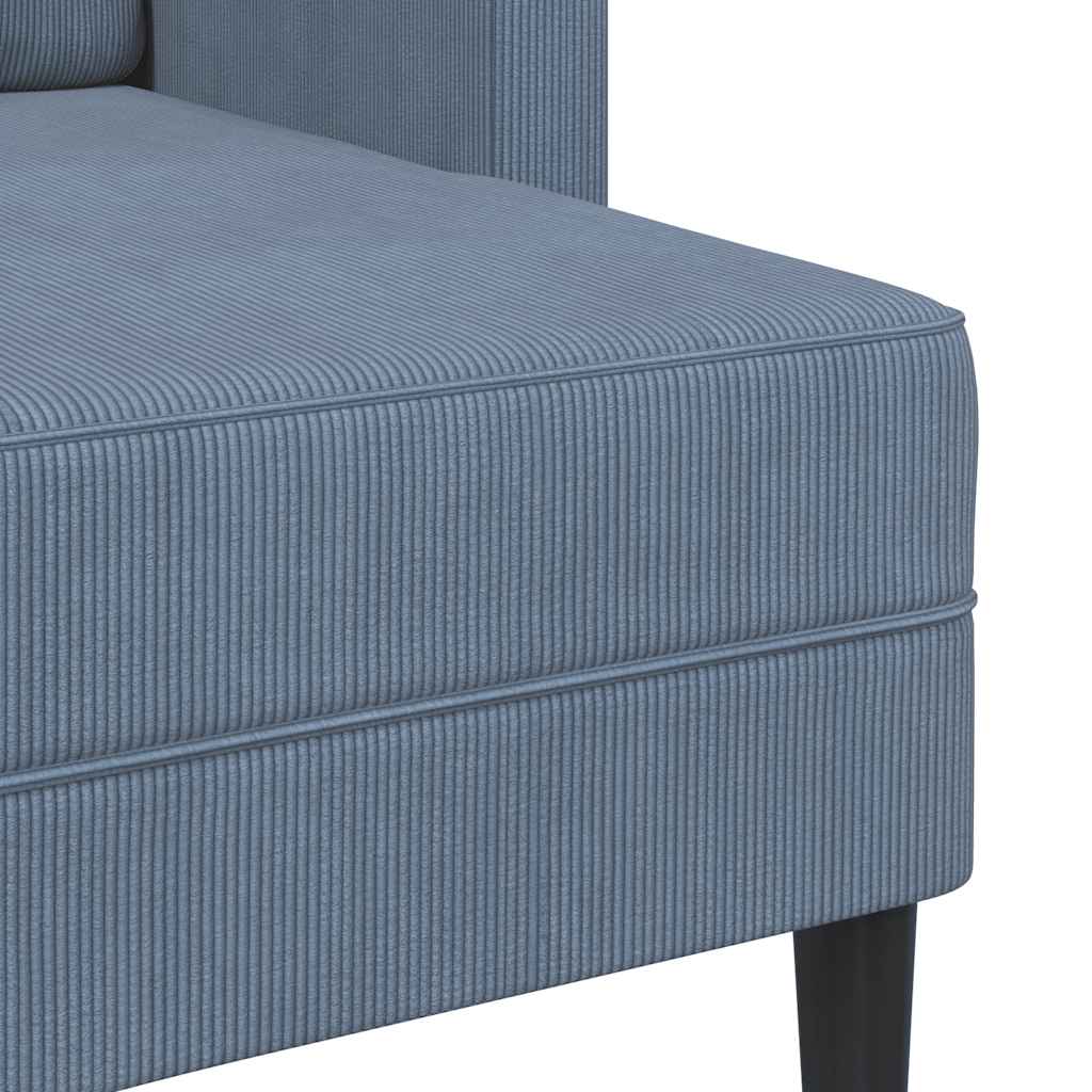 2-Sitzer-Sofa mit Chaiselongue L-Form Hellgrau 125 cm Leinen