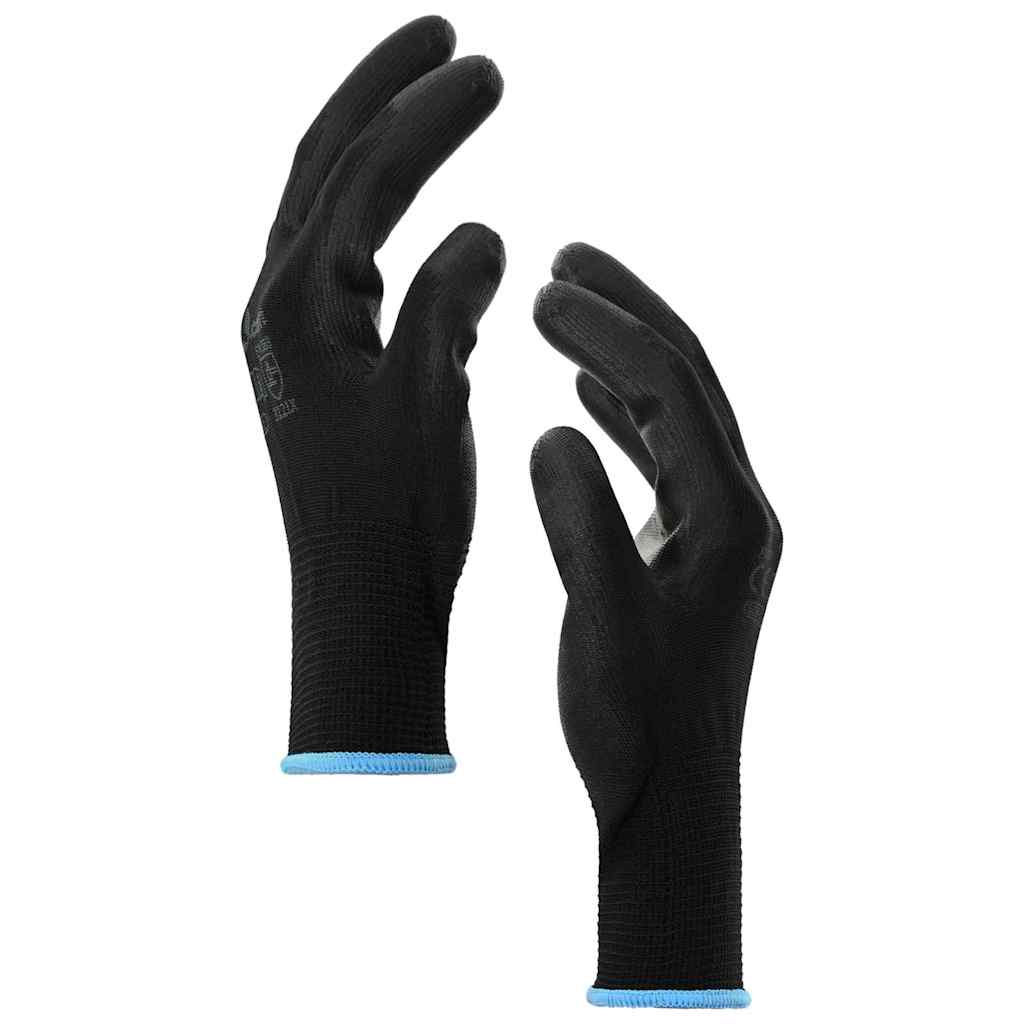Arbeitshandschuhe 12 pcs Schwarz 7 / S Polyester