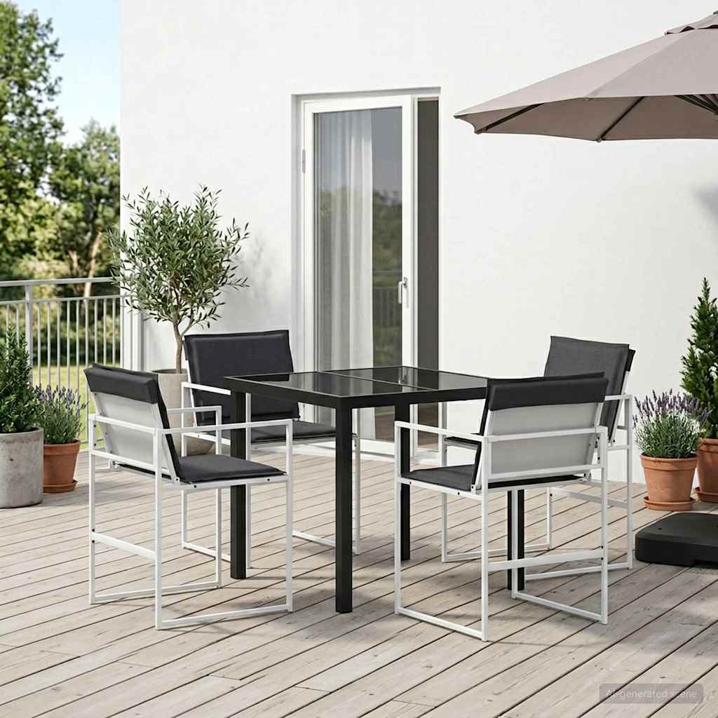 Garten Essgruppe 5 pcs Schwarz 140 x 70 x 73 cm