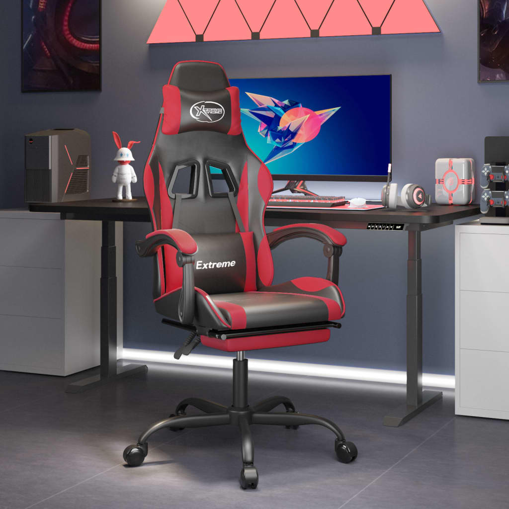 Gaming-Stuhl Drehbar Schwarz und Grün Kunstleder