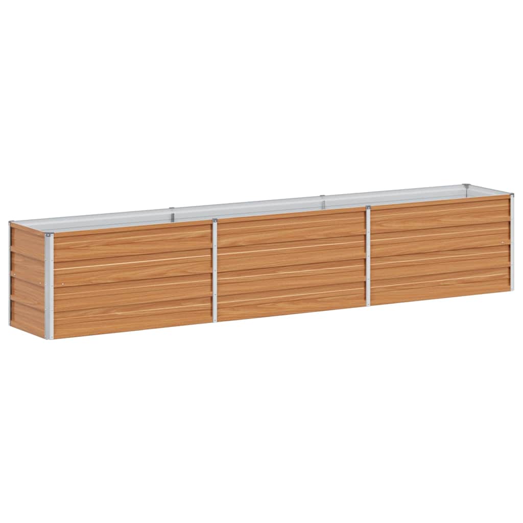 Hochbeet Hellbraun 100 x 100 x 77 cm Verzinkter Stahl