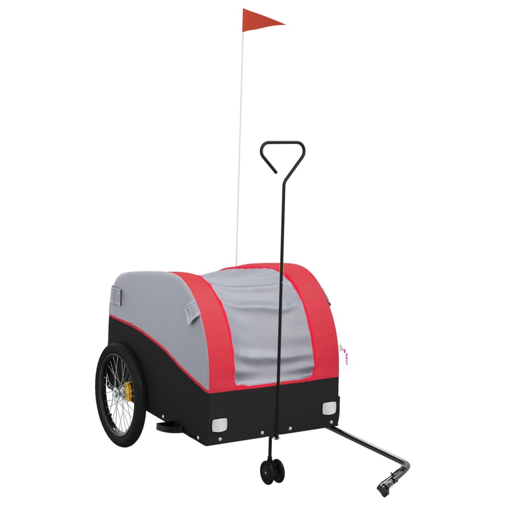 Fahrradanhänger Schwarz und Orange 30 kg Eisen
