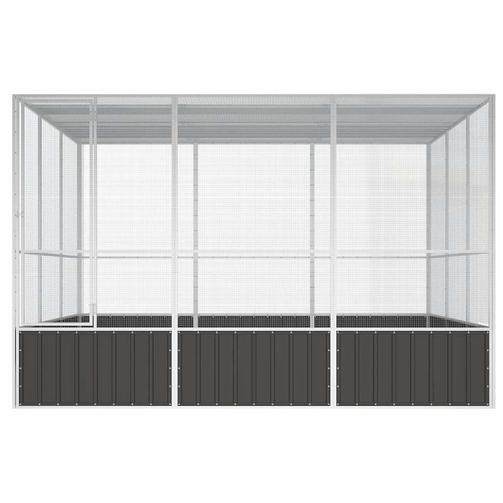 Vogelkäfig Anthrazit 111x107x211,5 cm Verzinkter Stahl