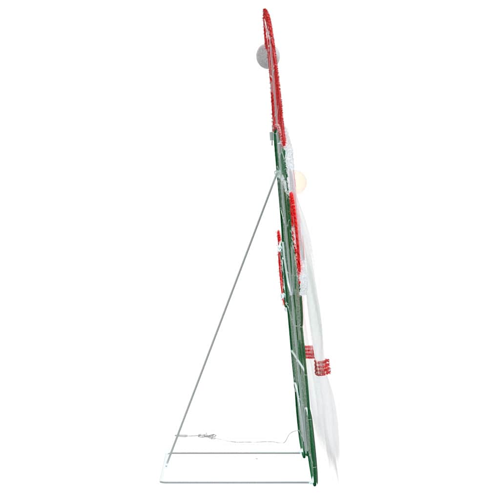 Beleuchteter Weihnachtsmann Warmes Weiß 70 x 62 cm Lamé-Stoff