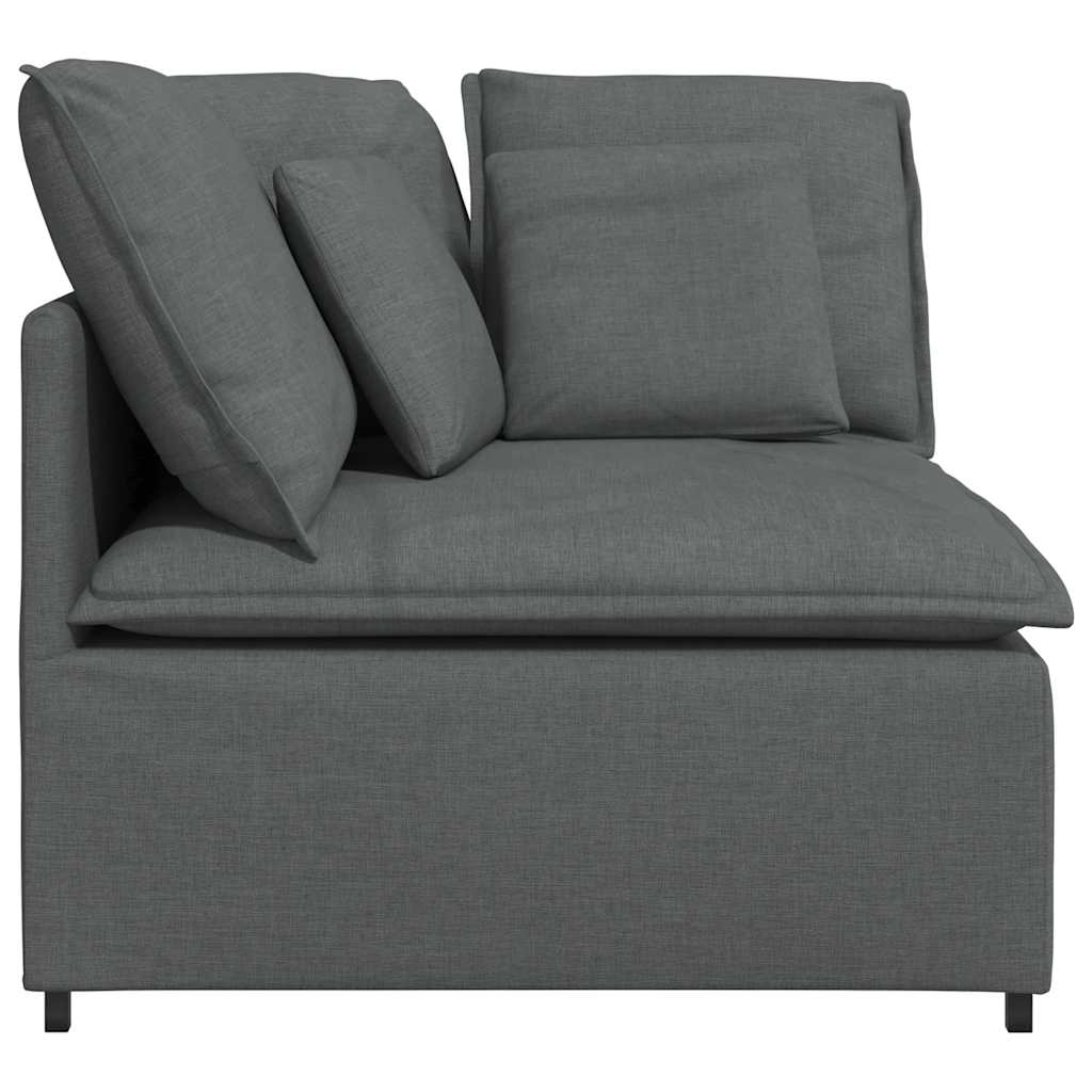 Modulares Sofa Endmodul mit Armlehne Kissen Hellgrau 100 cm