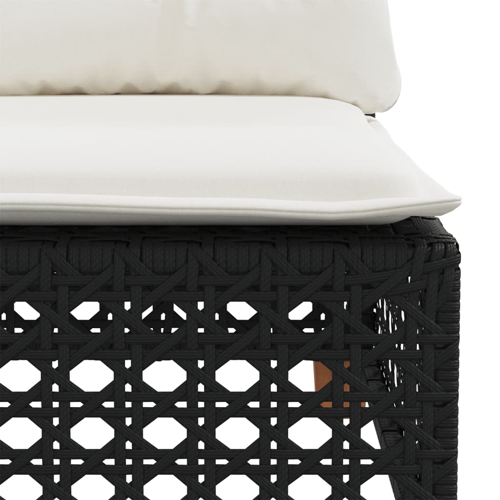 10-tlg. Garten-Sofagarnitur mit Kissen Beige Poly Rattan