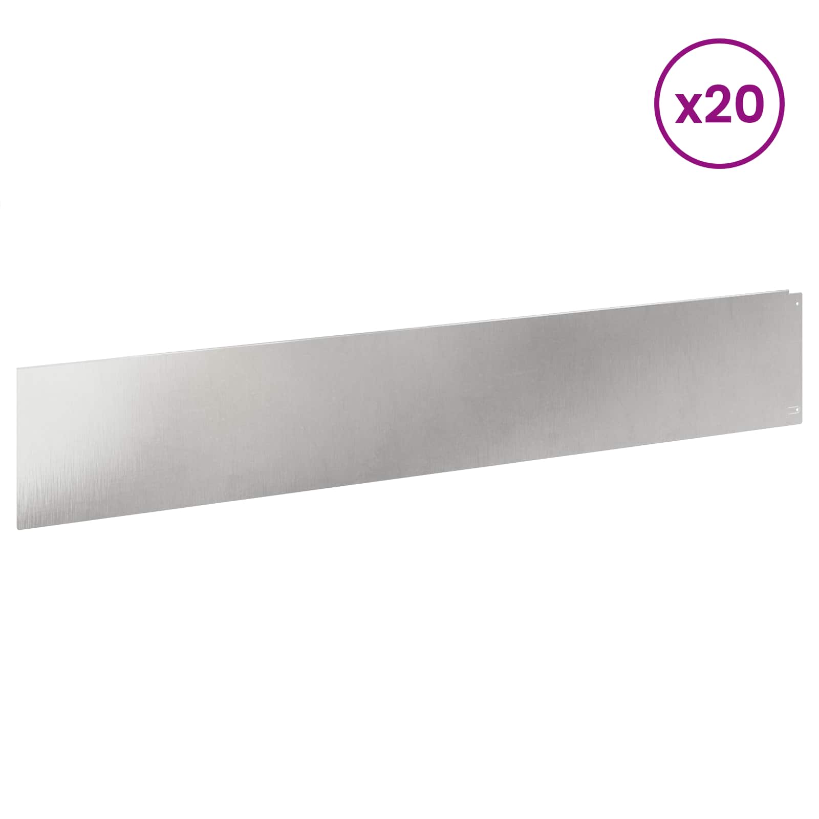 Raseneinfassung 10 pcs 100 x 12 cm Stahl Anthrazit